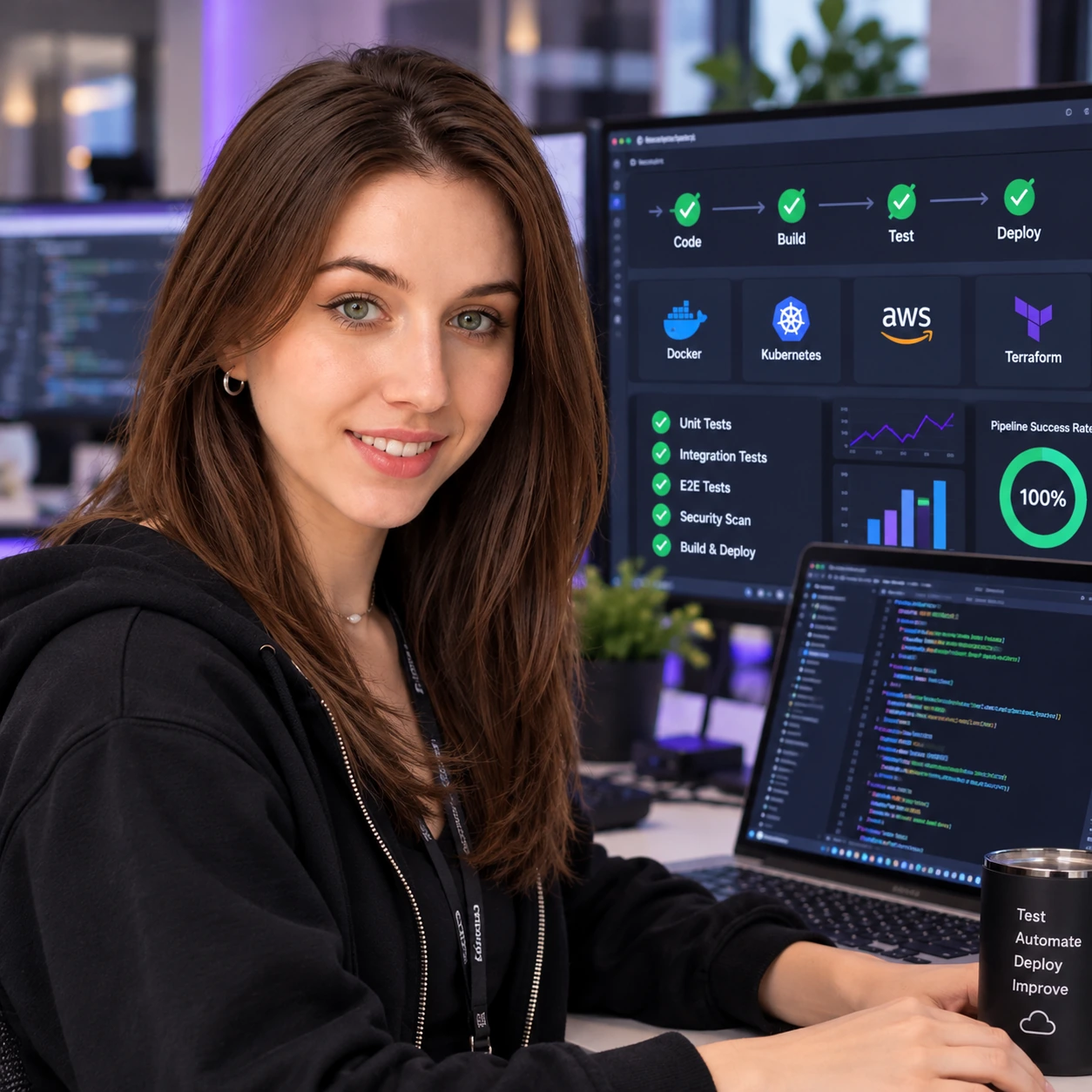 Portrait of Sofia Vasylivna Melnyk, QA & DevOps Engineer at Vortex Digital